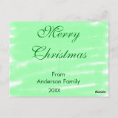Pastel groene waterverf vrolijk kerstfeest modern briefkaart (Achterkant)