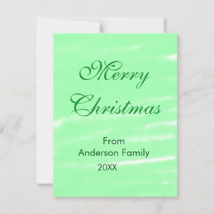 Pastel groene waterverf vrolijk kerstfeest modern briefkaart