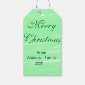 Pastel groene waterverf vrolijk kerstfeest modern  cadeaulabel (Voorkant)