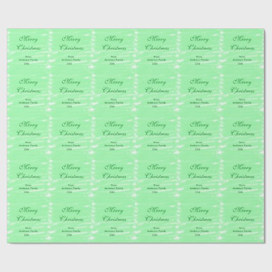 Pastel groene waterverf vrolijk kerstfeest modern cadeaupapier (Vlak)