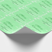 Pastel groene waterverf vrolijk kerstfeest modern cadeaupapier (Hoek)