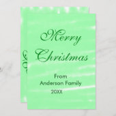 Pastel groene waterverf vrolijk kerstfeest modern  feestdagenkaart (Voorkant / Achterkant)