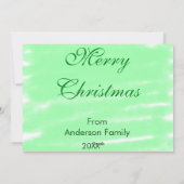 Pastel groene waterverf vrolijk kerstfeest modern  feestdagenkaart (Achterkant)