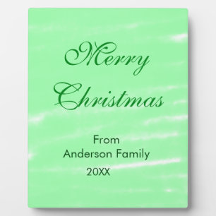 Pastel groene waterverf vrolijk kerstfeest modern fotoplaat