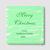 Pastel groene waterverf vrolijk kerstfeest modern  gastenboek (Achterkant)