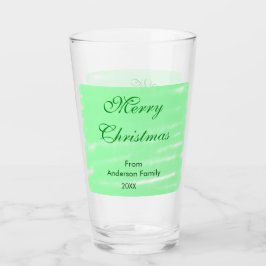 Pastel groene waterverf vrolijk kerstfeest modern  glas