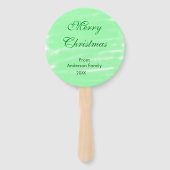 Pastel groene waterverf vrolijk kerstfeest modern  handwaaier (Voorkant)