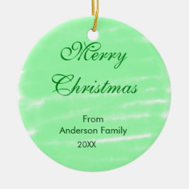 Pastel groene waterverf vrolijk kerstfeest modern  keramisch ornament