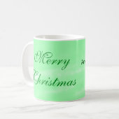 Pastel groene waterverf vrolijk kerstfeest modern  koffiemok (Voorkant links)