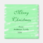 Pastel groene waterverf vrolijk kerstfeest modern  magneet (Voorkant)