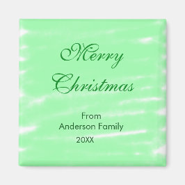 Pastel groene waterverf vrolijk kerstfeest modern  magneet