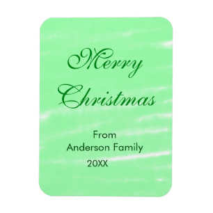 Pastel groene waterverf vrolijk kerstfeest modern magneet