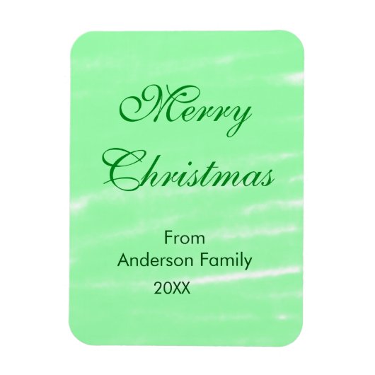Pastel groene waterverf vrolijk kerstfeest modern magneet (Verticaal)