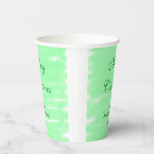 Pastel groene waterverf vrolijk kerstfeest modern  papieren bekers (Rechts)