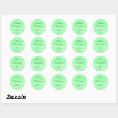 Pastel groene waterverf vrolijk kerstfeest modern  ronde sticker (Vel)