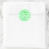 Pastel groene waterverf vrolijk kerstfeest modern  ronde sticker (Tas)