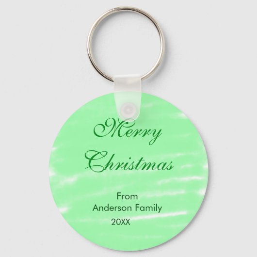 Pastel groene waterverf vrolijk kerstfeest modern sleutelhanger (Voorkant)
