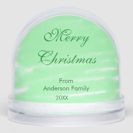 Pastel groene waterverf vrolijk kerstfeest modern  sneeuwbol