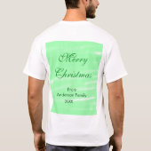 Pastel groene waterverf vrolijk kerstfeest modern t-shirt (Achterkant)