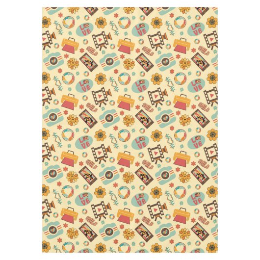 Pastel Groove Tablecloth 60s Style Dining Flair Tafelkleed (Voorkant)