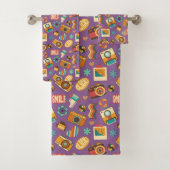 Pastel Groove Towel Eclectic 70s Bath Style Bad Handdoek (Insitu)