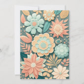 Pastel Groovy moderne madeliefje bloemenbruiloft Kaart (Achterkant)