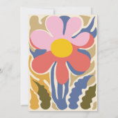 Pastel Groovy moderne madeliefje bloemenbruiloft Kaart (Achterkant)