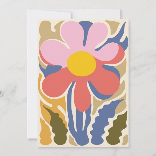 Pastel Groovy moderne madeliefje bloemenbruiloft Kaart (Achterkant)