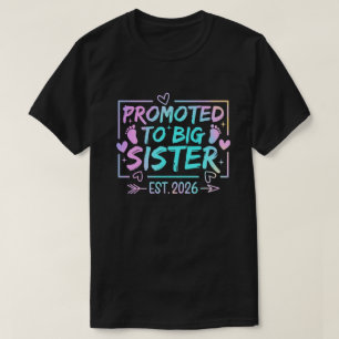 Pastel grote zus 2026 unieke zwangerschapsaankondi t-shirt