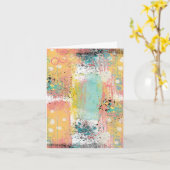 Pastel Grunge Abstracte Birthday Kaart (Gele Bloem)