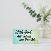 Pastel Grunge Matthew 19:26 Geschikt voor het dele Visitekaartje (Staand voorkant)