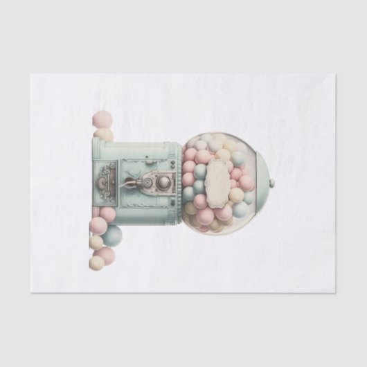  Pastel Gumball Machine Kunst voor Decoupage Tissuepapier (Voorkant)