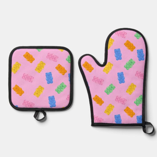 Pastel Gummibeer Esthetische Ovenwant Set (Voorkant)