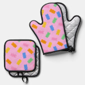 Pastel Gummibeer Esthetische Ovenwant Set (Voorkant / Achterkant)