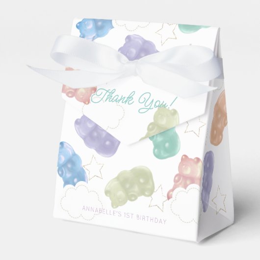 Pastel Gummy Beer Verjaardag Bedankdoosjes (Voorkant Zijde)