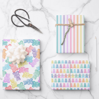Pastel Gummy Beren Party Wrapping Paper