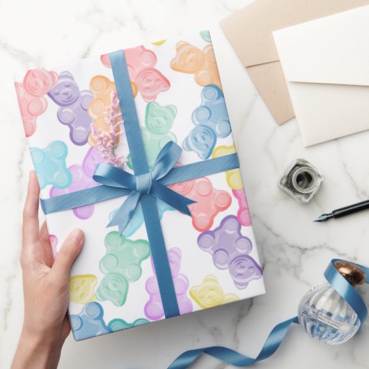 Pastel Gummy Beren Party Wrapping Paper Cadeaupapier (Geschenken)