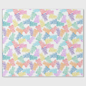 Pastel Gummy Beren Party Wrapping Paper Cadeaupapier (Vlak)