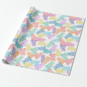 Pastel Gummy Beren Party Wrapping Paper Cadeaupapier (Uitgerold)