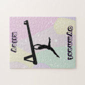 Pastel Gymnast Balansbalk Silhouet Legpuzzel (Horizontaal)