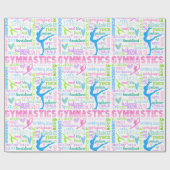 Pastel Gymnastics Words Typografie Cadeaupapier (Vlak)