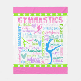 Pastel Gymnastics Words Typografie Fleece Deken
