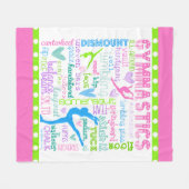 Pastel Gymnastics Words Typografie Fleece Deken (Voorkant (Horizontaal))