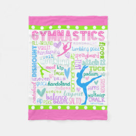 Pastel Gymnastics Words Typografie Fleece Deken