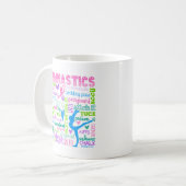 Pastel Gymnastics Words Typografie Koffiemok (Voorkant links)