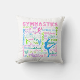 Pastel Gymnastics Words Typografie Kussen