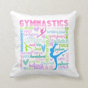 Pastel Gymnastics Words Typografie Kussen