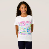 Pastel Gymnastics Words Typografie T-shirt (Voorkant volledig)