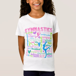 Pastel Gymnastics Words Typografie T-shirt