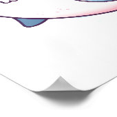 Pastel haai ontwerp, zachte kleur haai kunst poster (Hoek)